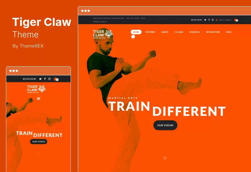 Tiger Claw Theme - Tema de WordPress para gimnasio de escuela de artes marciales