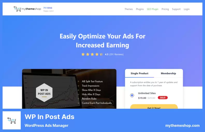 WP In Post Ads Plugin – WordPress Ads Manager