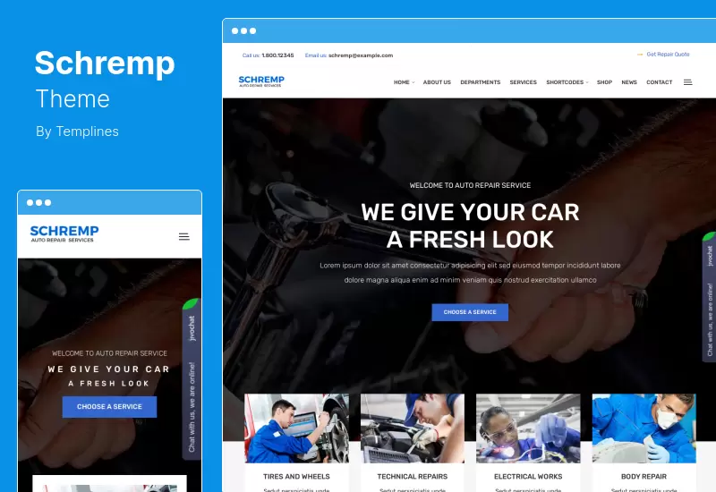 ธีม Schremp - ซ่อมรถยนต์ WordPress ธีม
