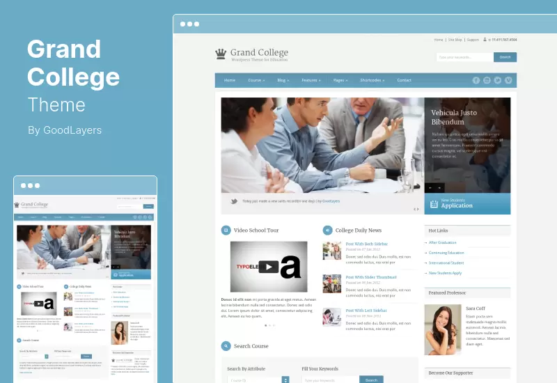 Grand College Theme - Tema de WordPress para educación escolar y universitaria