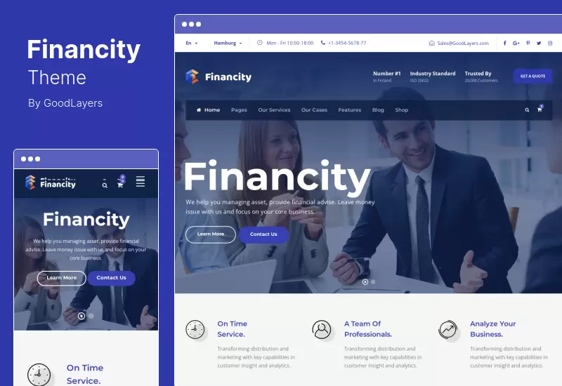 Financity Theme - Tema de WordPress para finanzas financieras empresariales