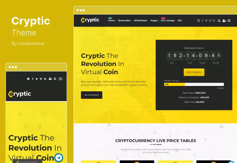 Tema críptico - Tema de WordPress de criptomonedas