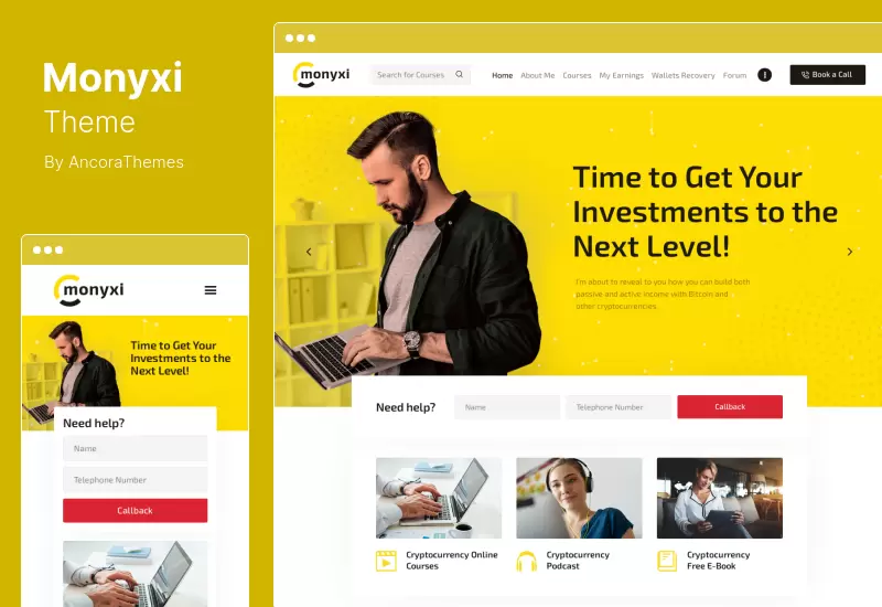 Monyxi Theme - Tema de WordPress para negocios de comercio de criptomonedas de ICO