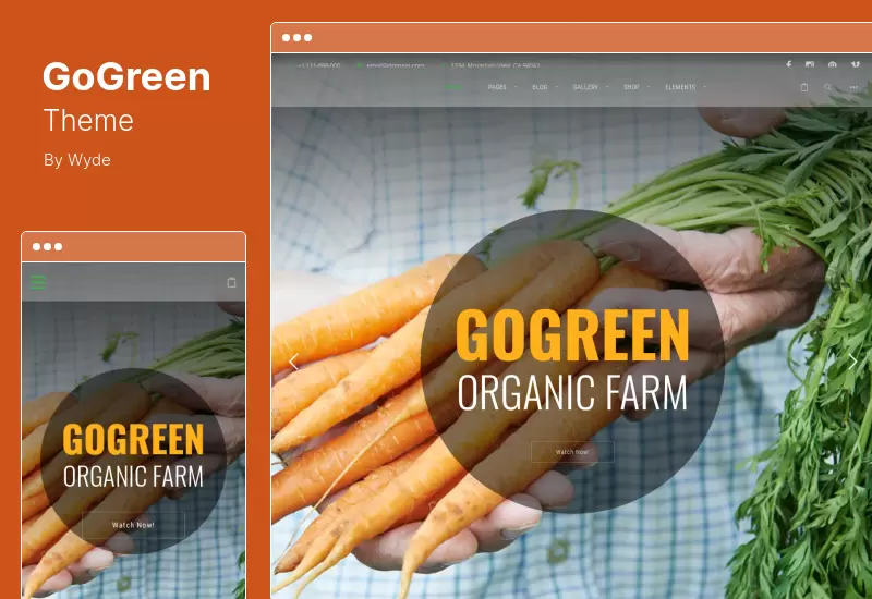 GoGreen Theme - Tema de WordPress para alimentos orgánicos, granjas y negocios de mercado