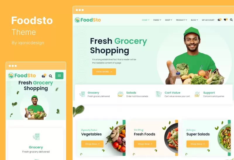 Tema Foodsto - Tema de WordPress para tienda de comestibles