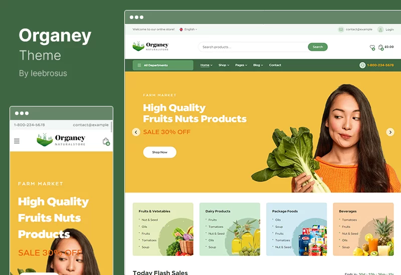 Tema Organey - Tema WooCommerce de alimentos orgánicos de WordPress
