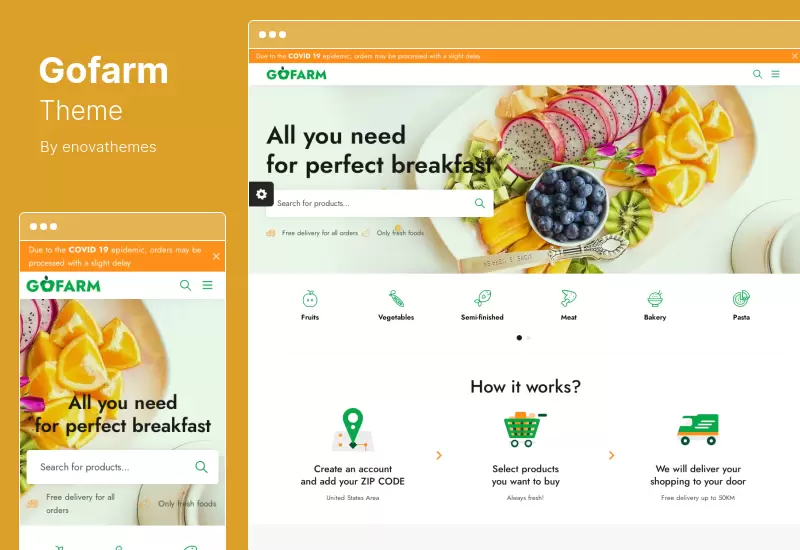 Gofarm Theme - Tema de WordPress WooCommerce para supermercados