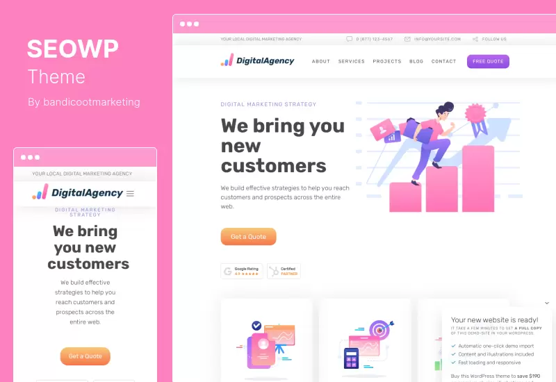 ธีม SEOWP - ธีม WordPress การตลาดดิจิทัล SEO