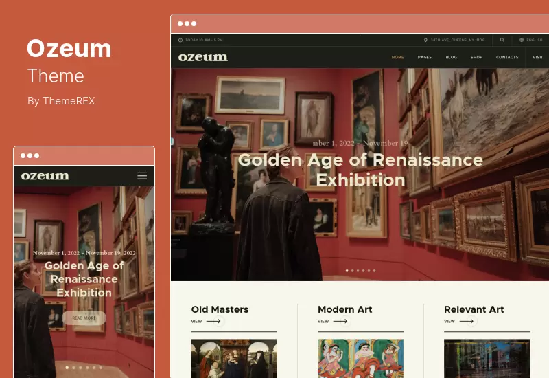 Tema Ozeum - Tema de WordPress para museos en línea de galería de arte moderno