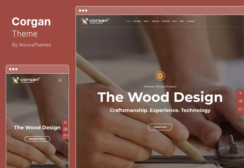 Corgan Theme - Tema de WordPress para carpintería y carpintería
