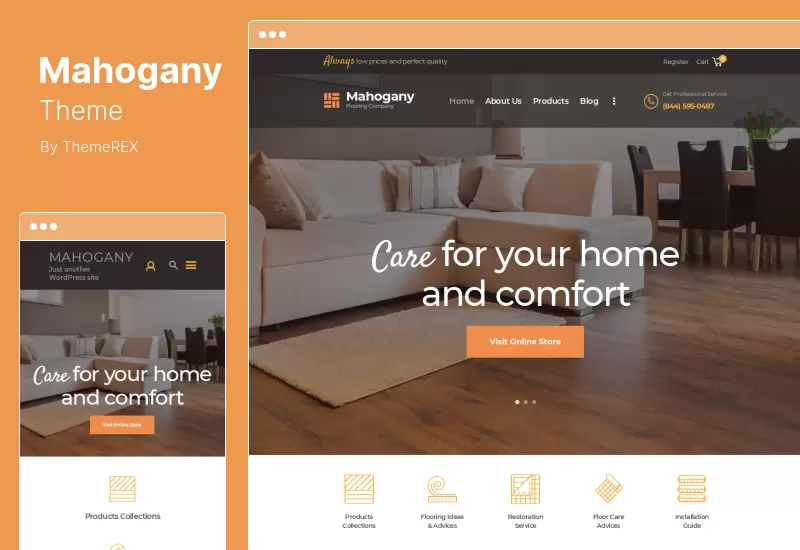 Tema de caoba - Carpenting Woodwork Flooring Company Tema de WordPress