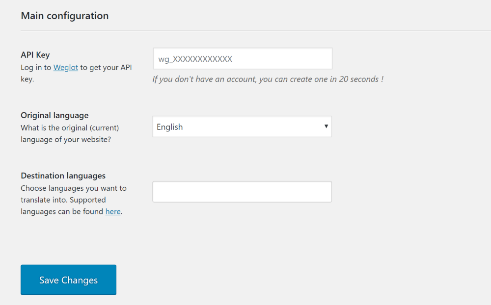 แปล WordPress ด้วย Weglot