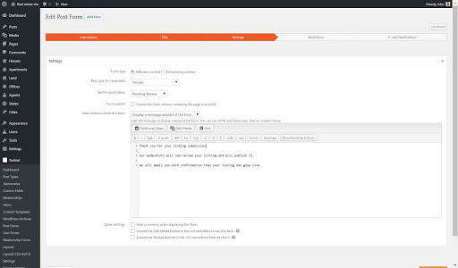 Edición de la configuración de su formulario