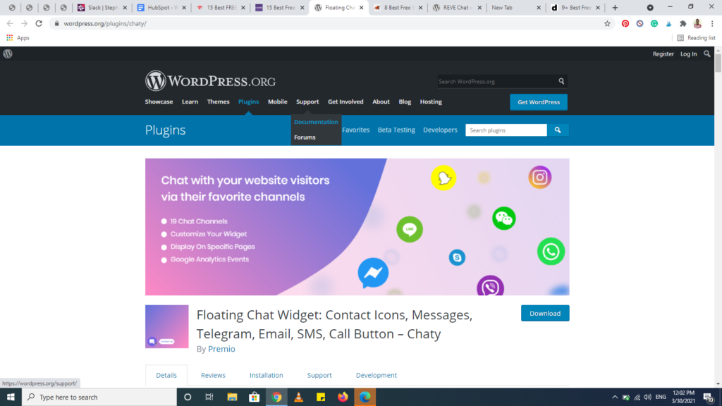 complementos de chat de wordpress chaty