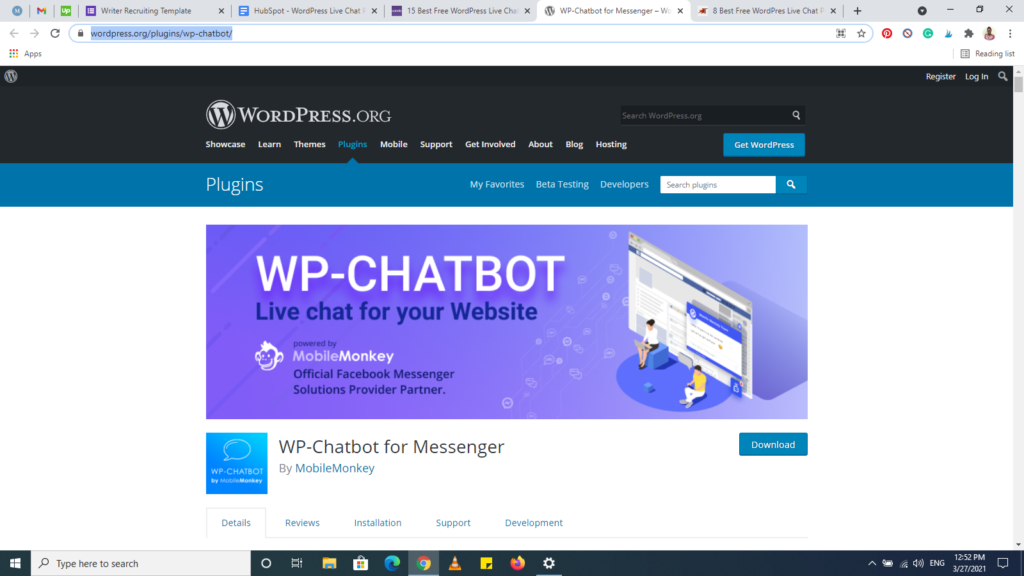 complementos de chat de wordpress wp-chatbot para el complemento de messenger