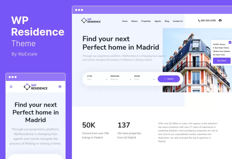 WP Residence Theme - ธีม WordPress อสังหาริมทรัพย์