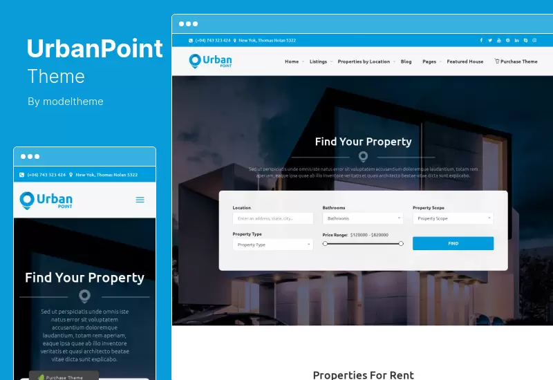 UrbanPoint Theme - ขายบ้านให้เช่า WordPress Theme