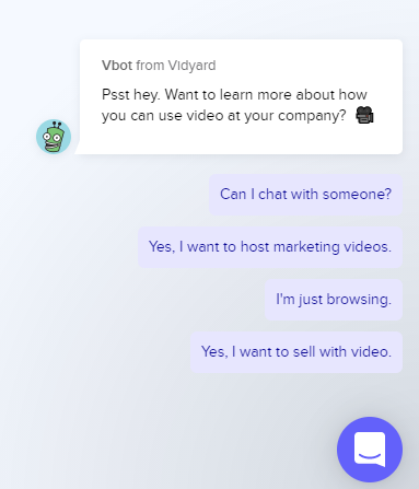 Chat en vivo de Vidyard