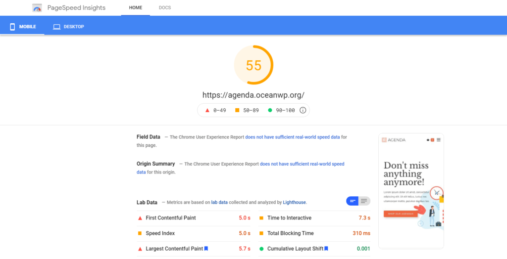 Elementor vs Gutenberg: การเปรียบเทียบความเร็วหน้าของ Google - เว็บไซต์ elementor