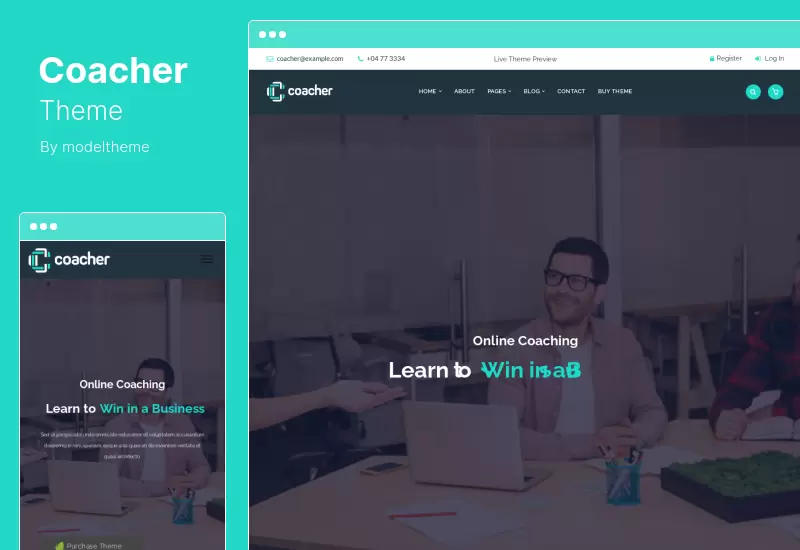 ธีมโค้ช - RTL Trainers Life Coaching WordPress Theme