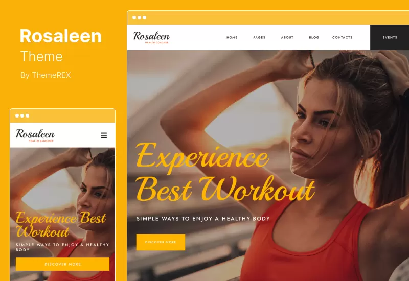 Rosaleen Theme - Tema de WordPress para plantilla de Elementor de orador motivacional para entrenadores de salud