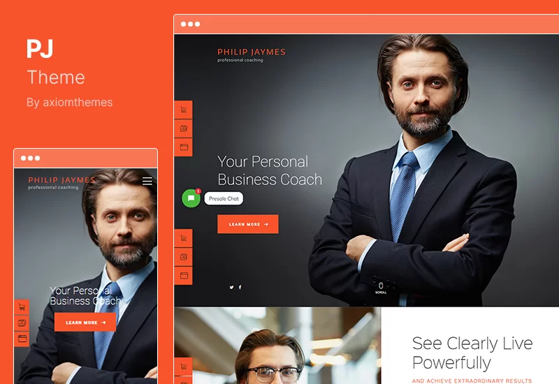 PJ Theme - Tema de WordPress para Coaching de Negocios de Vida