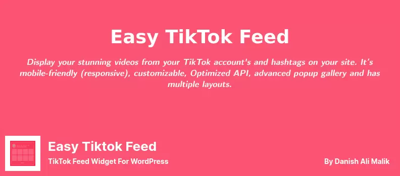 Easy Tiktok Feed Plugin - TikTok Feed Widget para WordPress