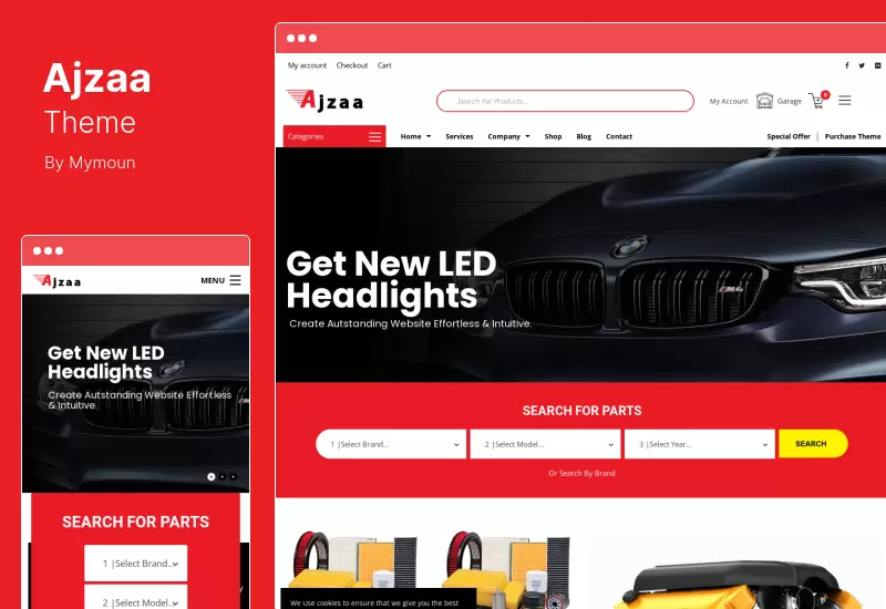 Tema Ajzaa - Tema de WordPress para tienda de autopartes