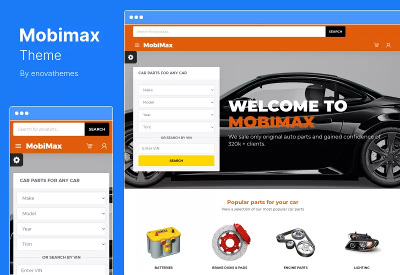 Mobimax Theme - Tema de WooCommerce para piezas de automóviles de WordPress