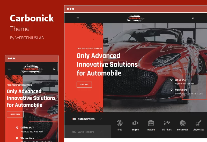 Tema Carbonick - Tema de WordPress para reparación de servicios de automóviles