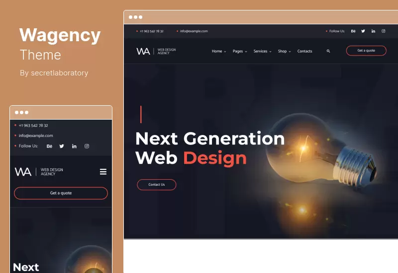 Tema Wagency - Tema WordPress Perusahaan Desain Web
