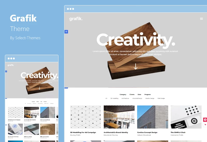 Grafik Theme - Tema Portofolio Arsitektur dan Desain