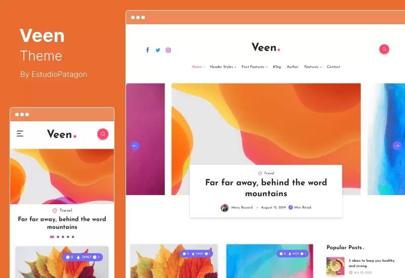 Veen 主题 - 最小的轻量级博客 WordPress 主题
