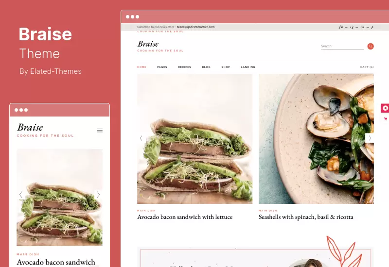 Tema Braise - Rețetă Alimentară Blog Tema WordPress