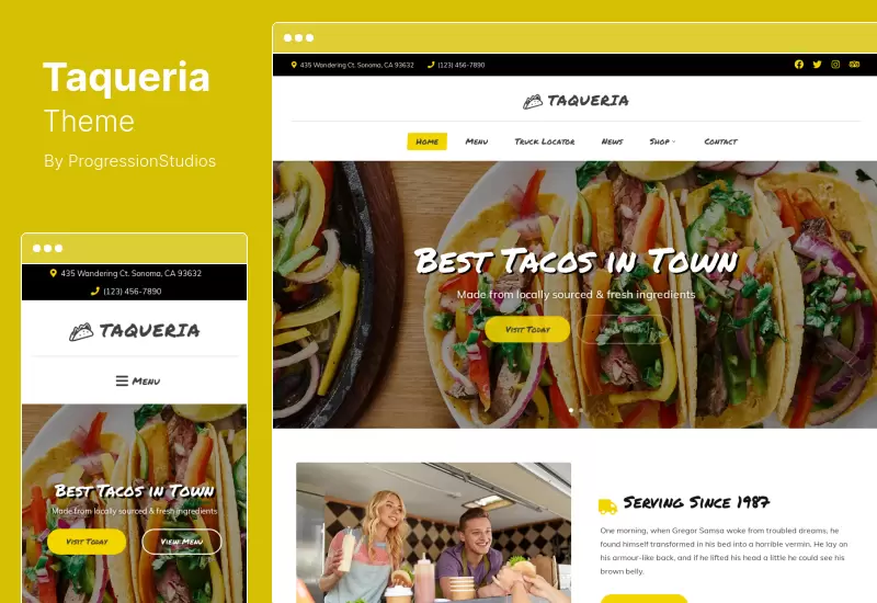 Tema Taqueria - Tema WordPress pentru Food Truck Restaurant