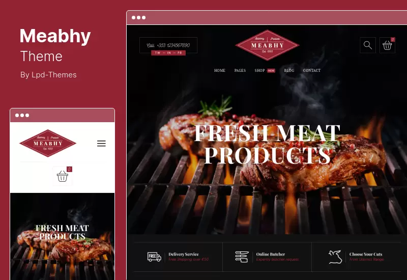 Tema Meabhy - Tema WordPress pentru Meat Farm Food Shop