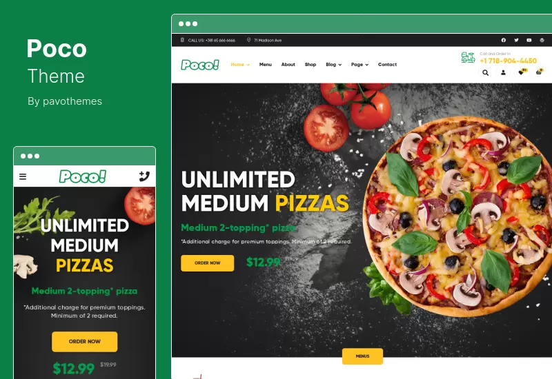 Tema Poco - Tema WordPress pentru restaurante Fast Food