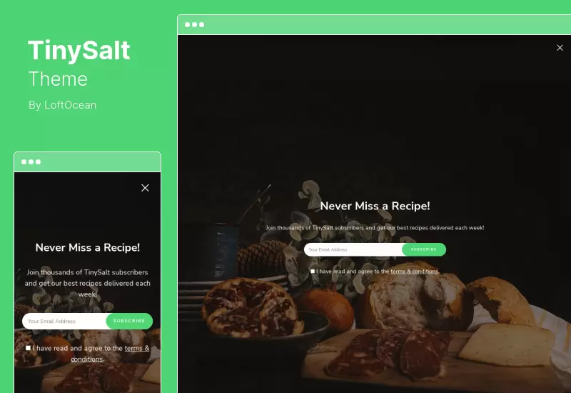 Tema TinySalt - Tema WordPress pentru blog personal alimentar