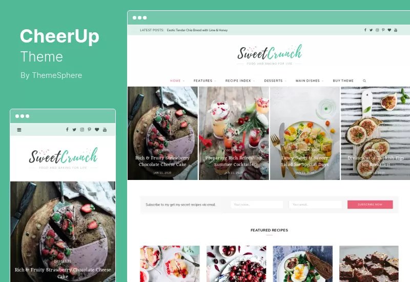 CheerUp Theme - Mâncare, Blog Magazine Tema WordPress