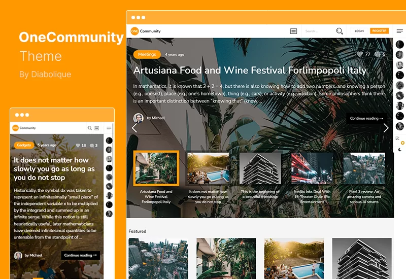 OneCommunityテーマ-BuddyPressメンバーシップWordPressテーマ