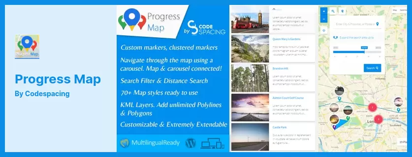 Progress Map Plugin - Plugin avansat Map Builder pentru WordPress