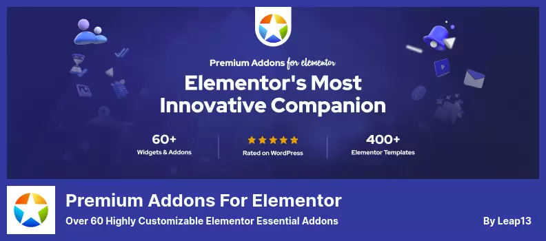 Elementor Eklentisi için Premium Eklentiler - 60'tan Fazla Son Derece Özelleştirilebilir Elementor Essential Eklentisi