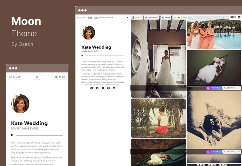 ธีมดวงจันทร์ - ธีมผลงานการถ่ายภาพสำหรับ WordPress