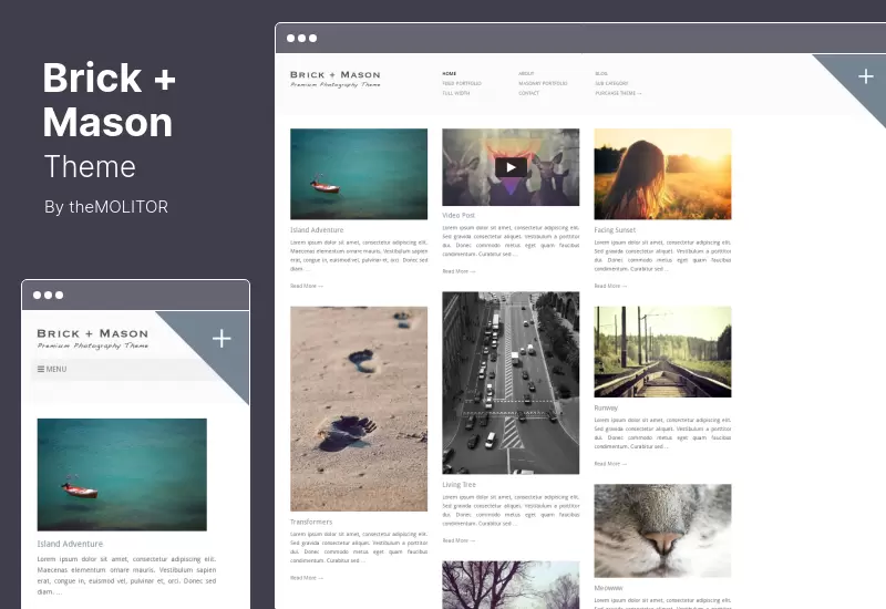 Brick + Mason Theme - การถ่ายภาพระดับพรีเมียมและบล็อก WordPress Theme