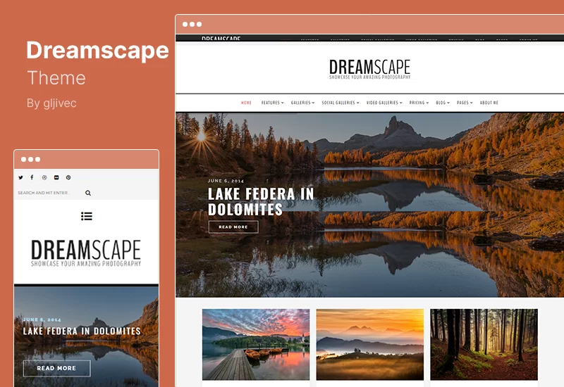 ธีม Dreamscape - ธีมบล็อกการถ่ายภาพ WordPress ที่ตอบสนอง