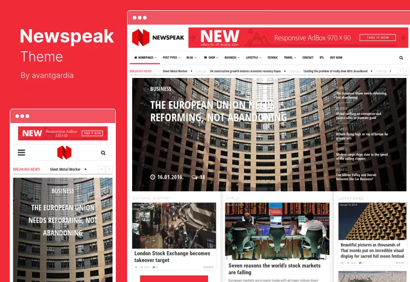 Tema Newspeak - Tema WordPress Responsivo para Revista