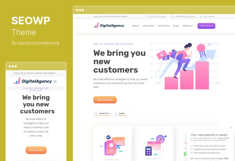 ธีม SEOWP - SEO และการตลาดดิจิทัล WordPress Theme