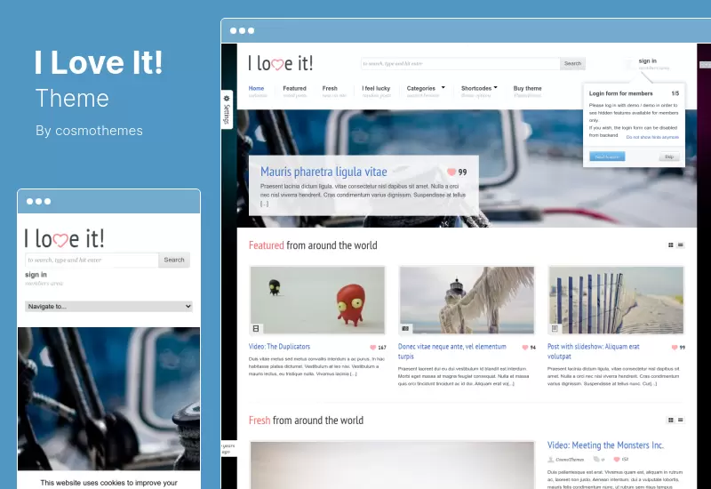 I Love It Theme - การแชร์เนื้อหา WordPress Theme