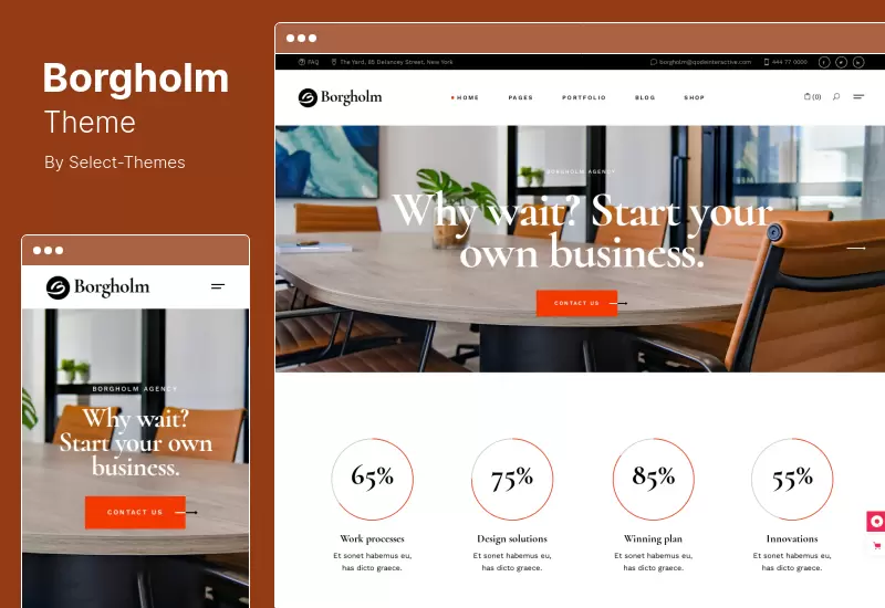 Borgholm Theme - หน่วยงานการตลาด WordPress Theme