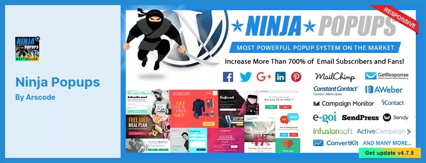 Complemento Ninja Popups - Complemento emergente para WordPress